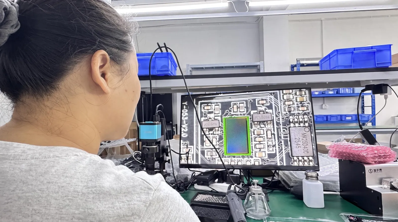 PCB quality inspection at the YUNTOR factory